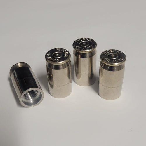 45 Caliber Nickel Bullet Casing Valve Stem Caps